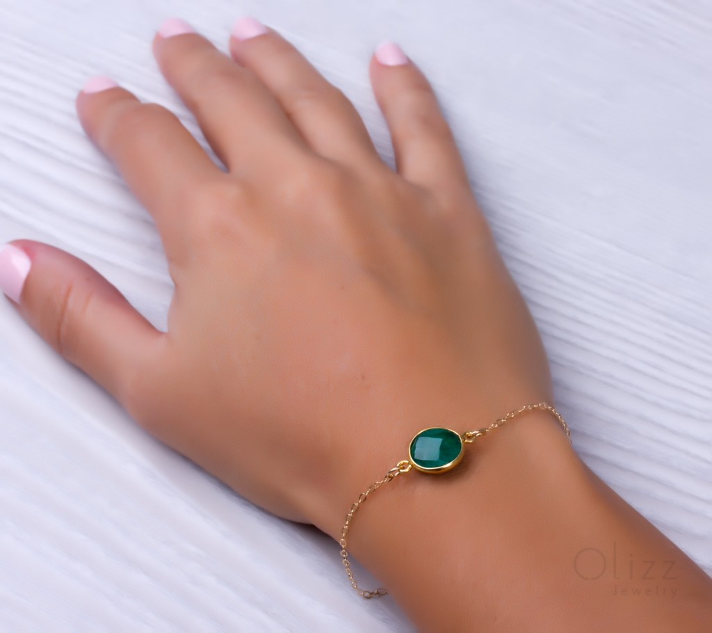 Dainty Emerald Luxe Bracelet – STONE AND STRAND