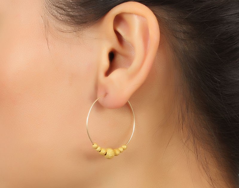 Unique Design Gold Filled Smooth Hoop Earrings For Women Big