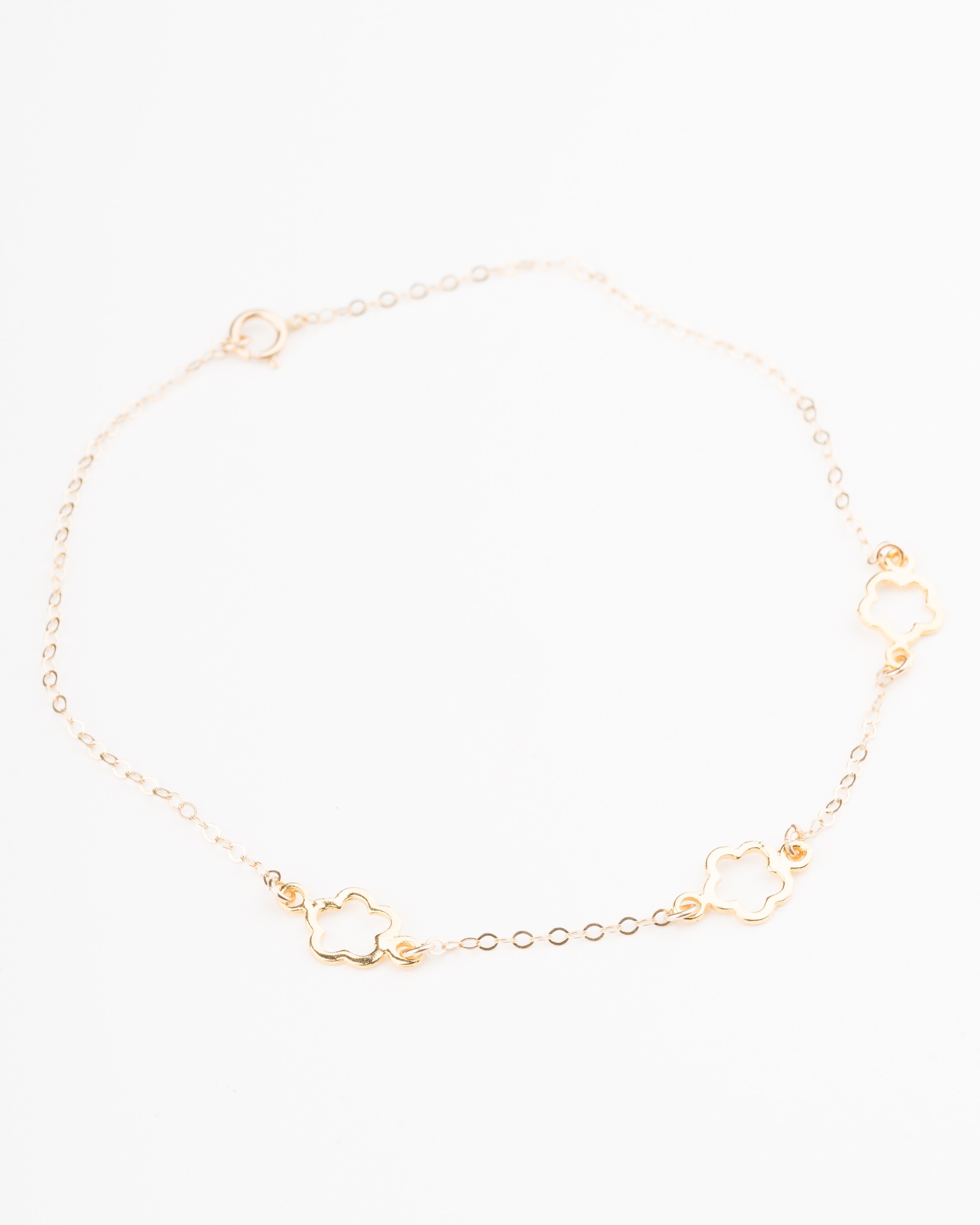 Flower Anklet in 14k gold filled and silver