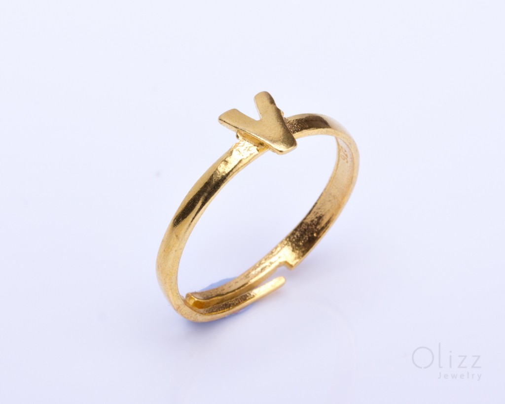 Personalized Gold Ring / Gold Letter Ring
